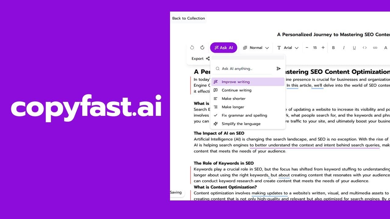 Welcome to Copyfast.ai: Your daily On-brand SEO Content Writing Assistant